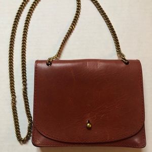 Madewell Tan Leather Chain Strap Crossbody Bag
